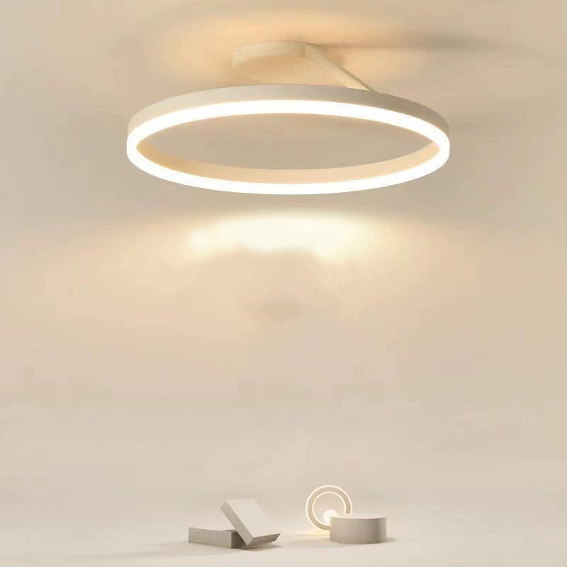 Minimalistische Plafondlamp LED Ronde Ringen Dimbaar Metaal Acryl Zwart Wit voor Slaapkamer Gang Eetkamer | Sulvida