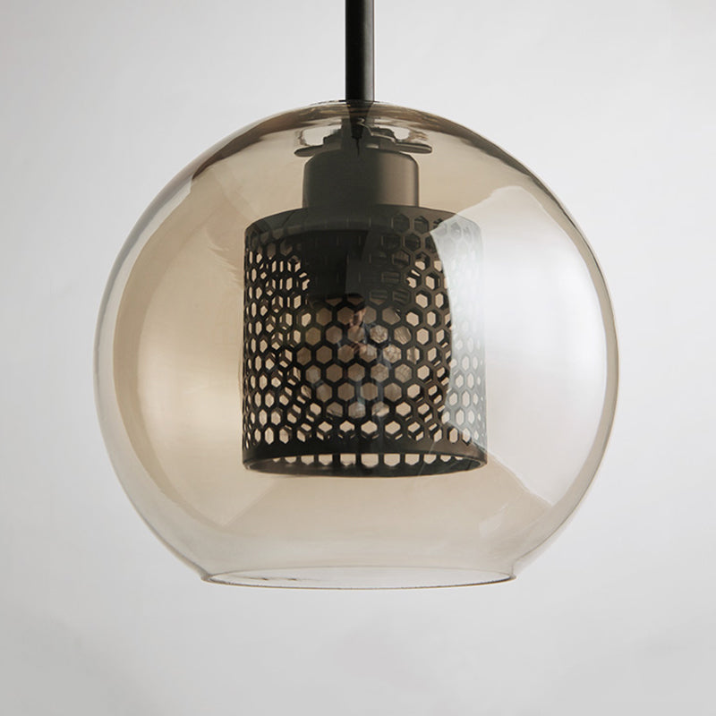 Glazen Hanglamp Bol Goud Cilinder Design Verlichting Woonkamer Eetkamer Slaapkamer Moderne Plafondlamp | Sulvida