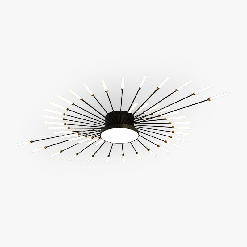 LED Plafondlamp Vuurwerk Metaal Acryl Zwart Goud Dimbaar Modern Design Woonkamer Slaapkamer Eetkamer Decoratief | Sulvida