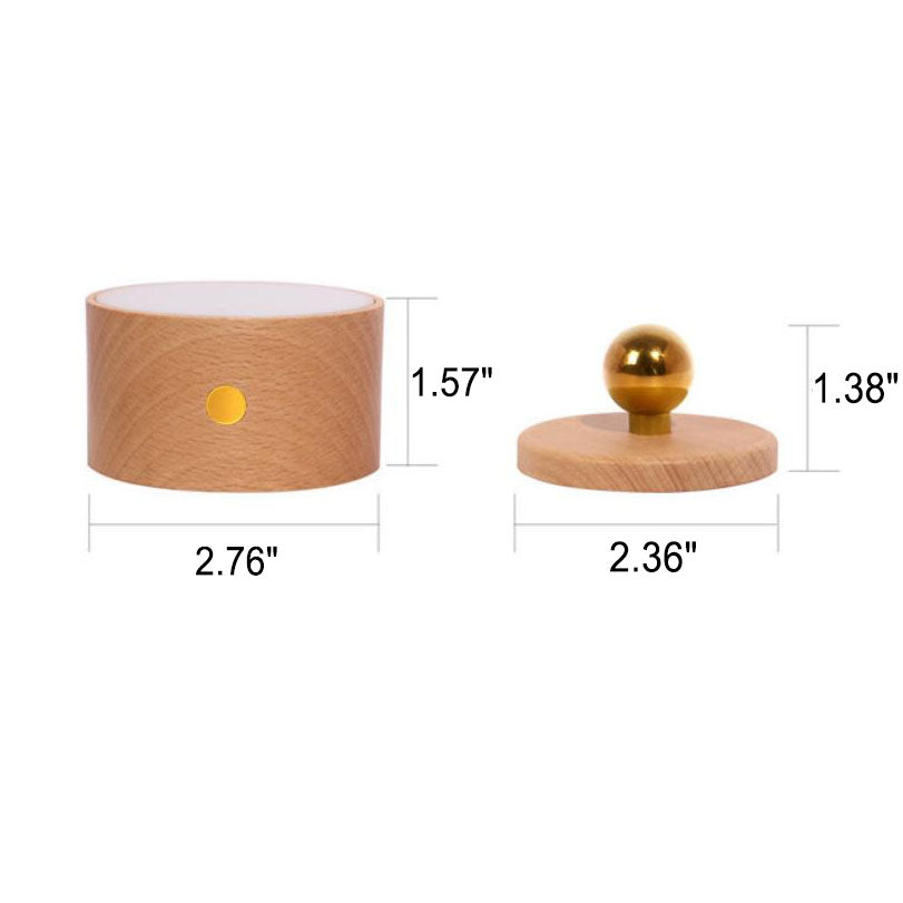 Houten wandlamp USB oplaadbaar magnetisch touchbediening dimbaar LED nachtlampje modern sfeervol design | Sulvida