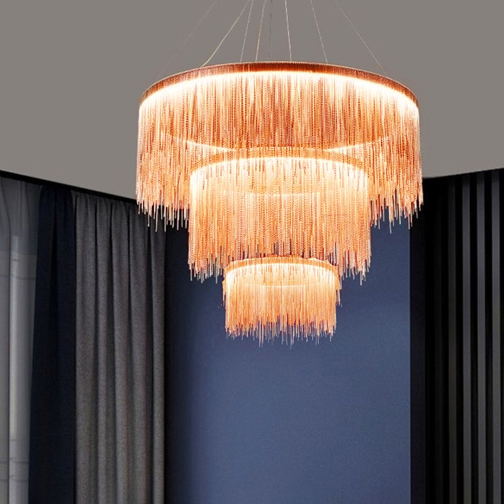 Hanglamp Metalen Kettingkraal LED Goud Zilver Dimbaar Woonkamer Eetkamer Slaapkamer Modern Design Luxe | Sulvida