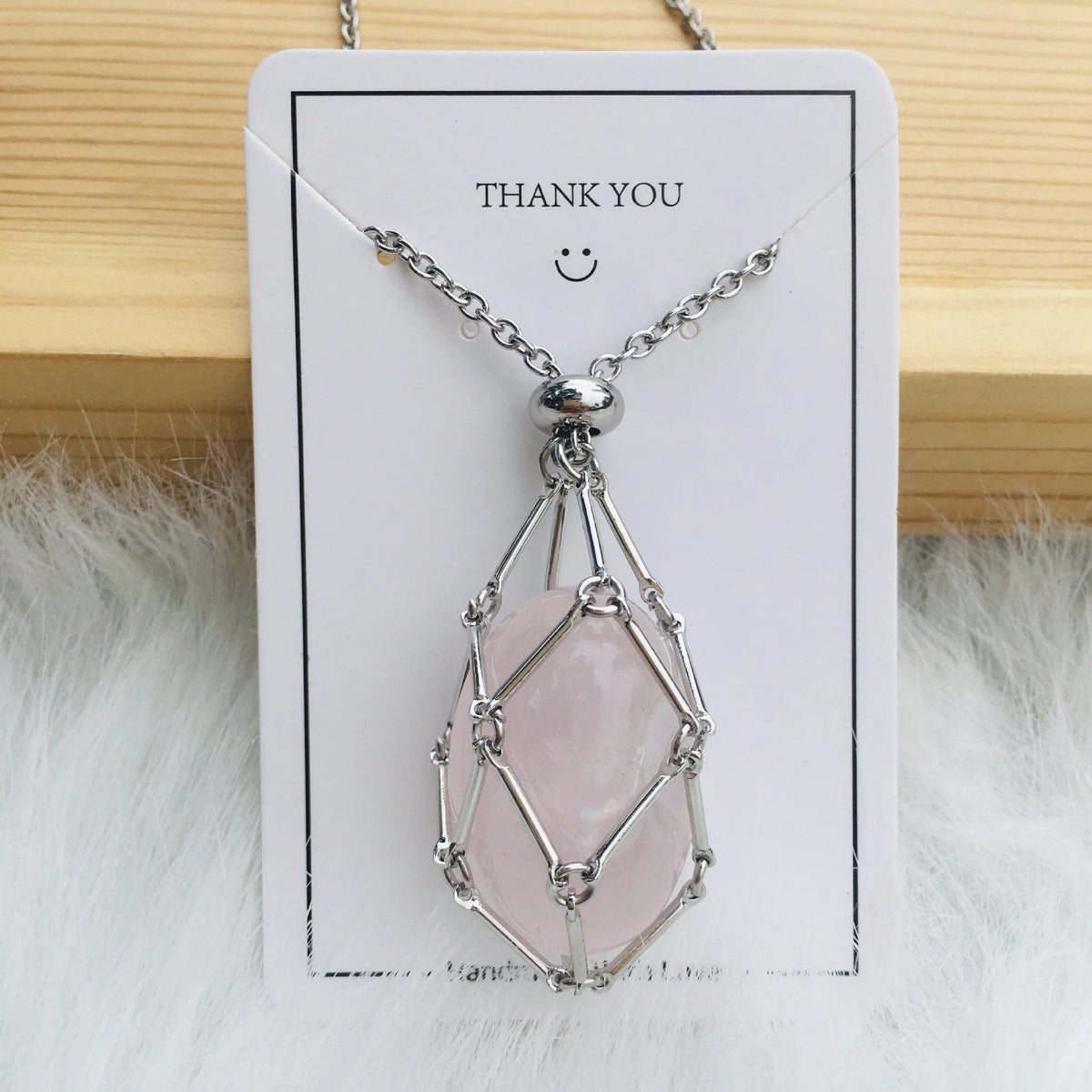 Collier en cristal réglable avec pendentif cage interchangeable pour pierres précieuses, équilibre des chakras, méditation, bijoux | Sulvida