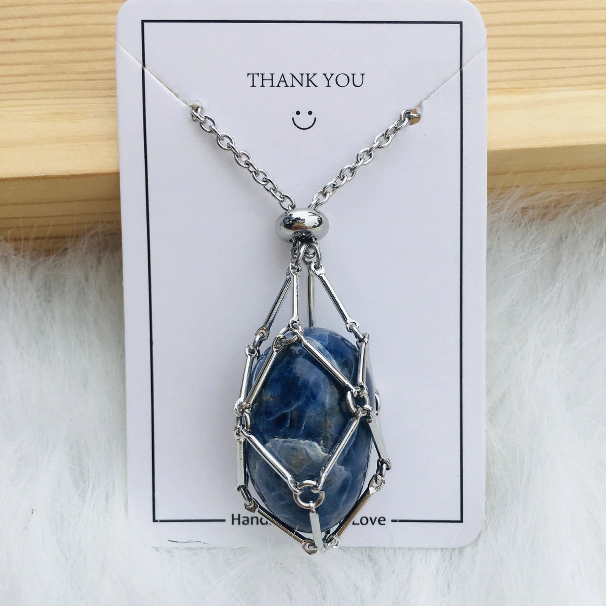 Collier en cristal réglable avec pendentif cage interchangeable pour pierres précieuses, équilibre des chakras, méditation, bijoux | Sulvida