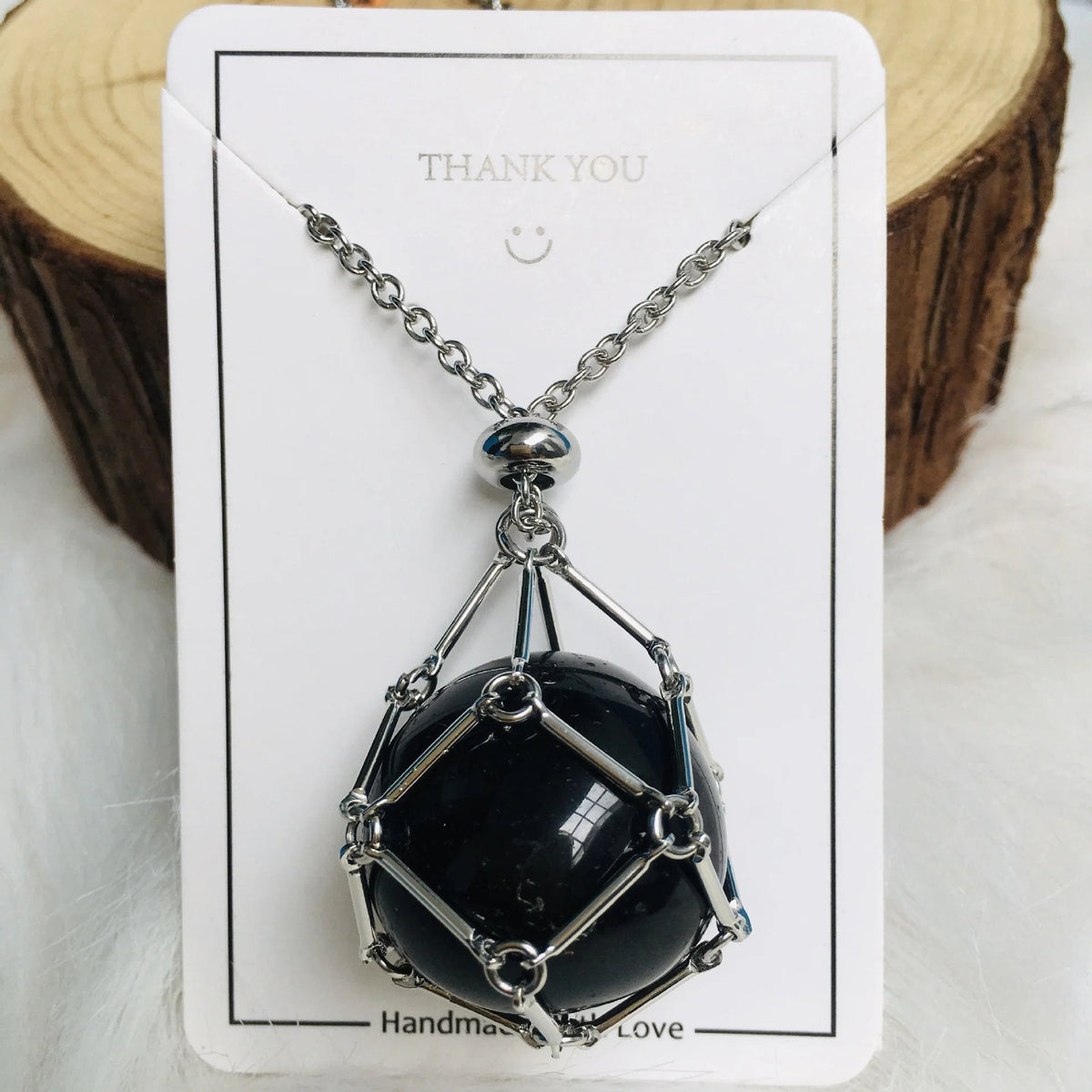 Collier en cristal réglable avec pendentif cage interchangeable pour pierres précieuses, équilibre des chakras, méditation, bijoux | Sulvida