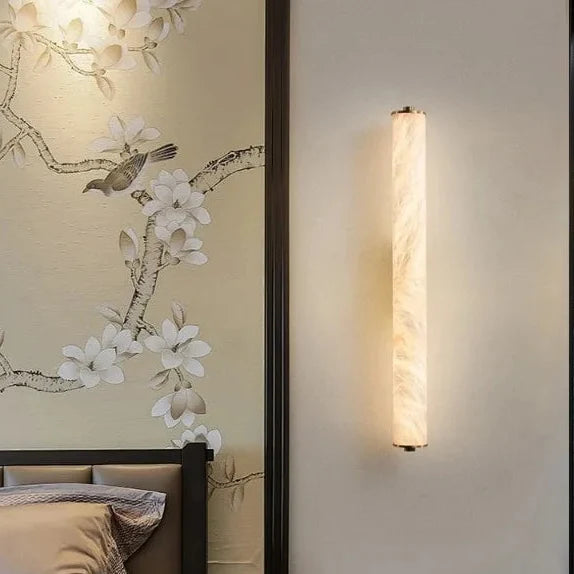 Marmeren wandlamp LED met koperen body 40-80 cm design interieurverlichting voor woonkamer slaapkamer | Sulvida