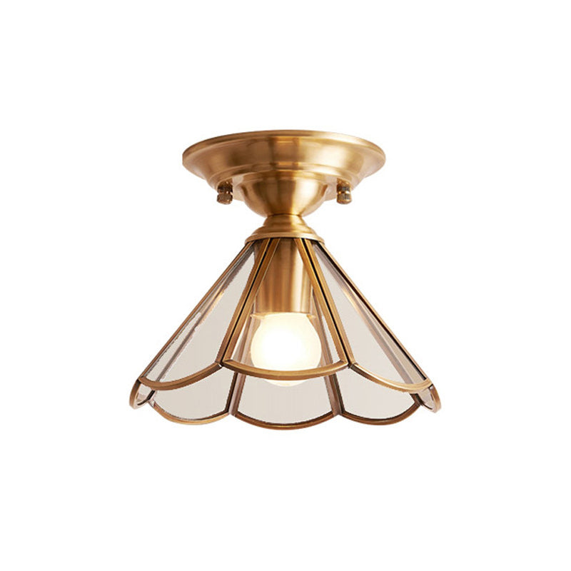 Plafondlamp Golfrand Metaal Goudkleurig Semi-Flush Klassieke Stijl Eetkamer Woonkamer Slaapkamer Wandmontage | Sulvida