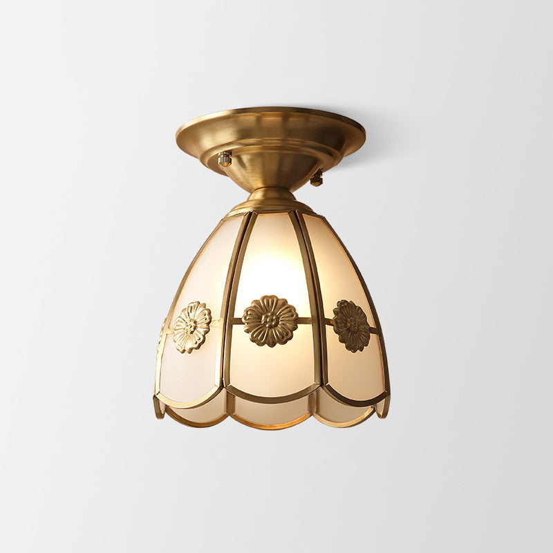 Plafondlamp Golfrand Metaal Goudkleurig Semi-Flush Klassieke Stijl Eetkamer Woonkamer Slaapkamer Wandmontage | Sulvida