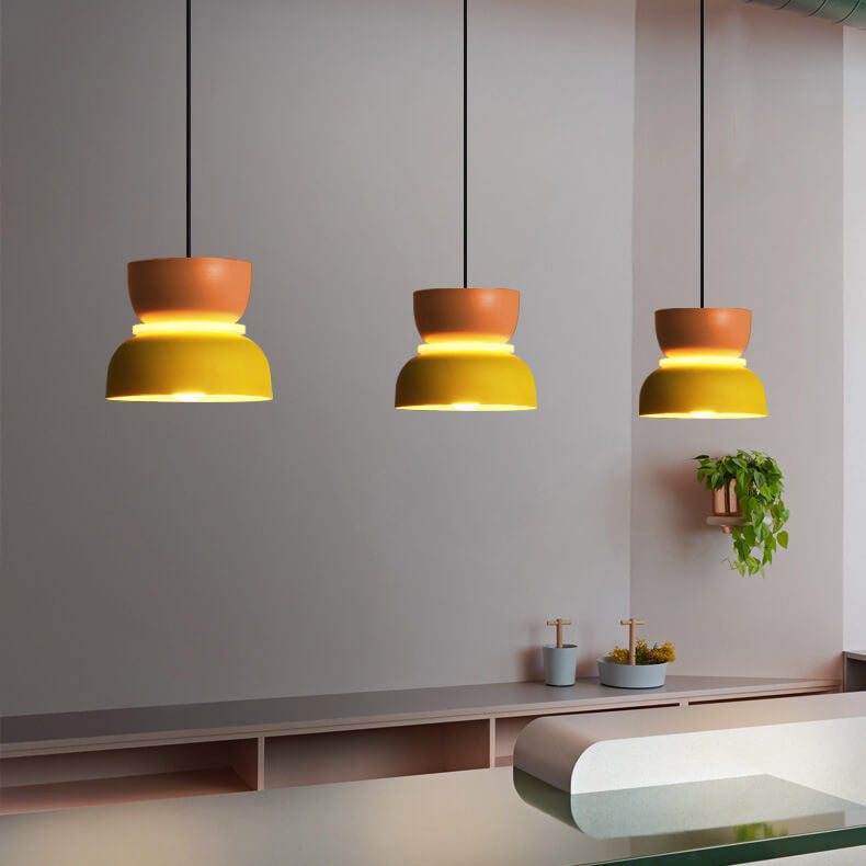 Metalen Hanglamp met Kleurrijke Macaronkap Eén Lichtpunt Modern Design Plafondverlichting voor Eetkamer Woonkamer | Sulvida