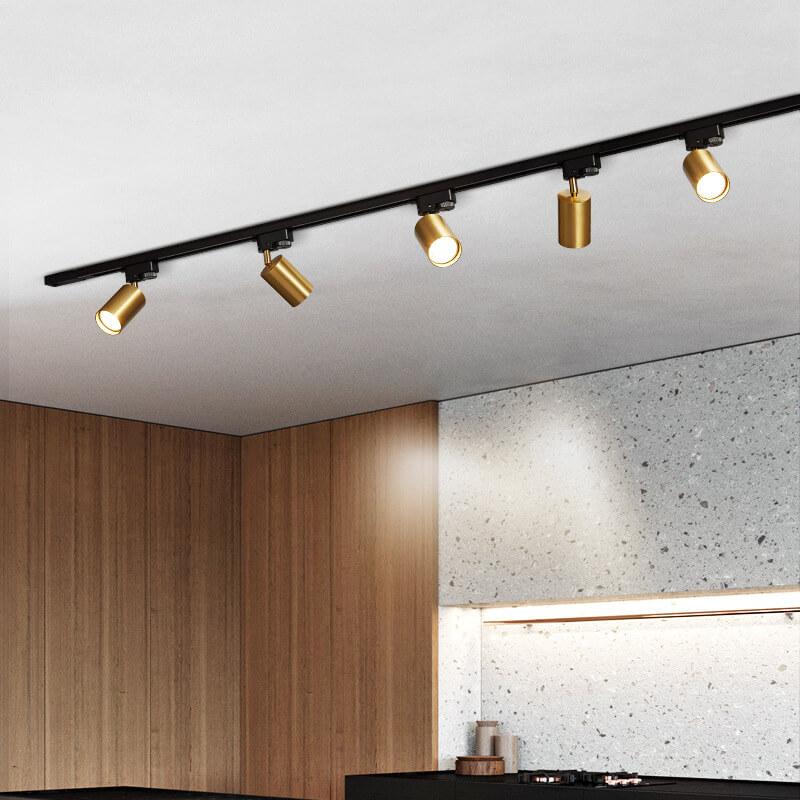 Railspotverlichting tubular flush-mount 3-5 spots verstelbaar wit zwart goud modern plafond woonkamer keuken | Sulvida