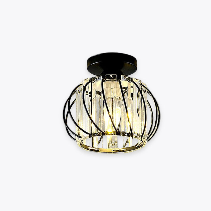 Kristallen Plafondlamp Metaal met E27 Fitting Goud Zwart Woonkamer Gang Eetkamer Luxe Moderne Verlichting | Sulvida