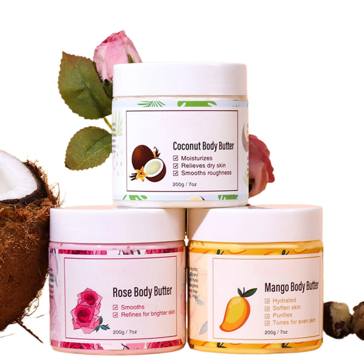 Lotion hydratante après traitement IPL à la noix de coco, à la mangue ou à la rose 200ml, soin apaisant pour la peau | Sulvida