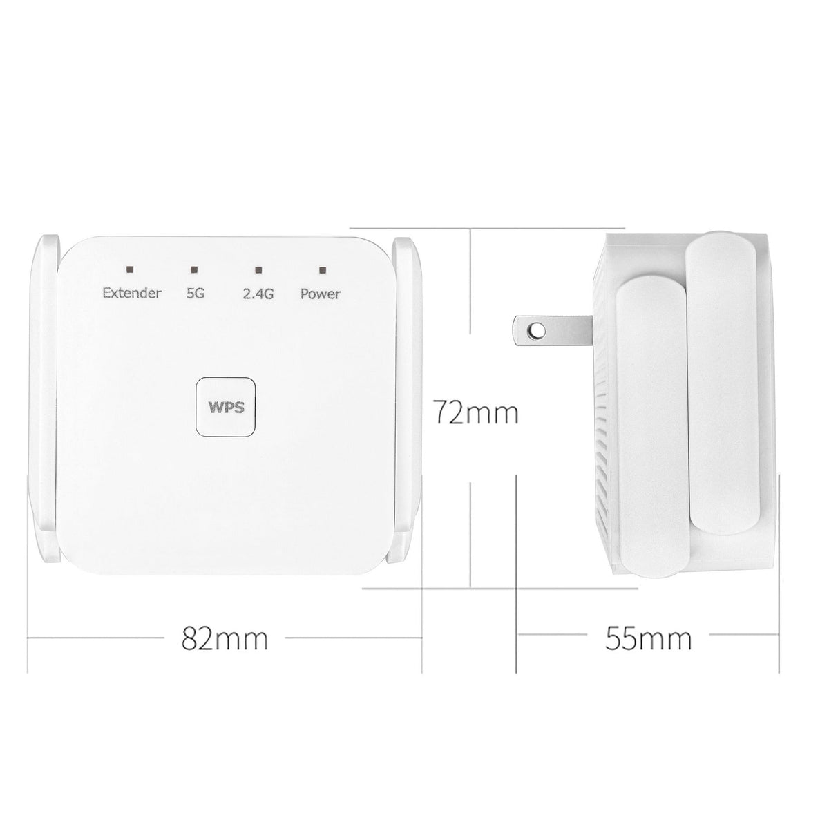 Draadloze wifi-versterker dual-band 300/1200 Mbps bereikuitbreiding plug & play signaaloptimalisatie | Sulvida