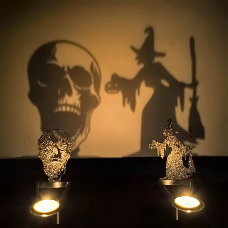 Kandelaar Metaal Zwart Sculptuur Halloween Decoratie Tafelkandelaar Sfeerlicht Woonkamer Sfeerverlichting | Sulvida
