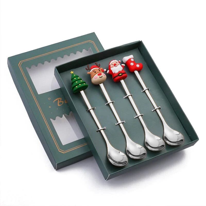 Feestelijk Bestek Set met Kerstthema Roestvrijstalen Vork Lepel Mes Tafelbestek Kerstdiner Decoratie | Sulvida