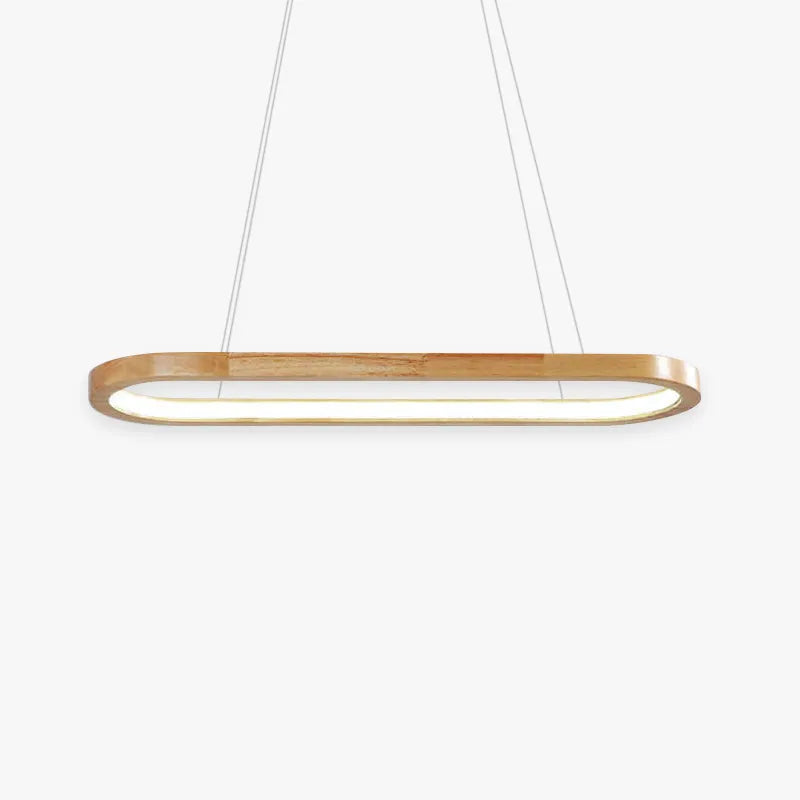 Ovale Hanglamp Hout Acrylic LED Dimbaar Eetkamer Woonkamer Keuken Moderne Scandinavische Verlichting | Sulvida