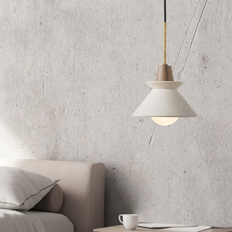 Betonnen Hanglamp Wit Komvormig Design Eetkamer Woonkamer Minimalistisch Scandinavisch Interieur Modern | Sulvida