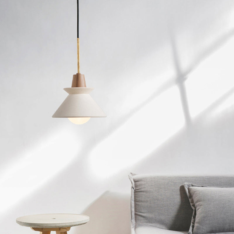 Betonnen Hanglamp Wit Komvormig Design Eetkamer Woonkamer Minimalistisch Scandinavisch Interieur Modern | Sulvida