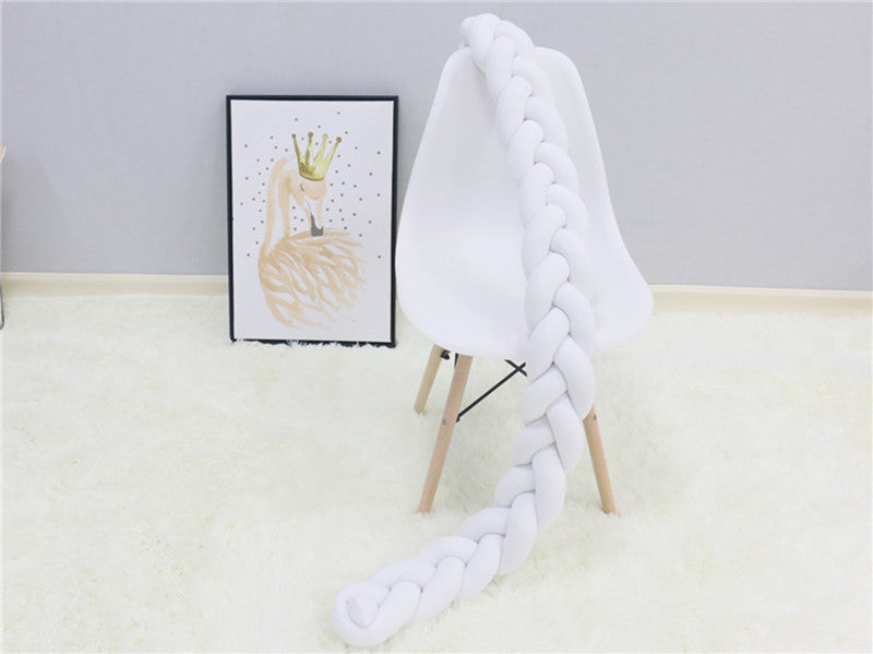 Tour de lit tressé pour bébé 100-500cm en coton doux, tour de lit protecteur pour berceau, parc et lit à barreaux, chambre d’enfant | Sulvida
