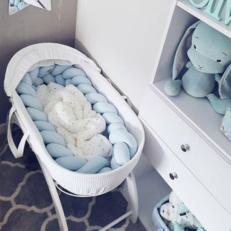 Tour de lit tressé pour bébé 100-500cm en coton doux, tour de lit protecteur pour berceau, parc et lit à barreaux, chambre d’enfant | Sulvida