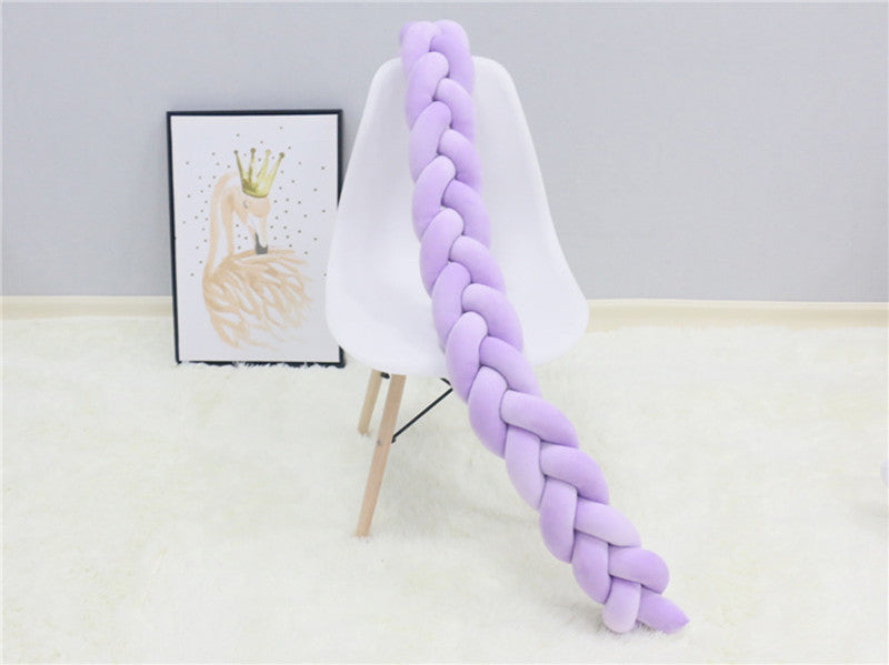Tour de lit tressé pour bébé 100-500cm en coton doux, tour de lit protecteur pour berceau, parc et lit à barreaux, chambre d’enfant | Sulvida