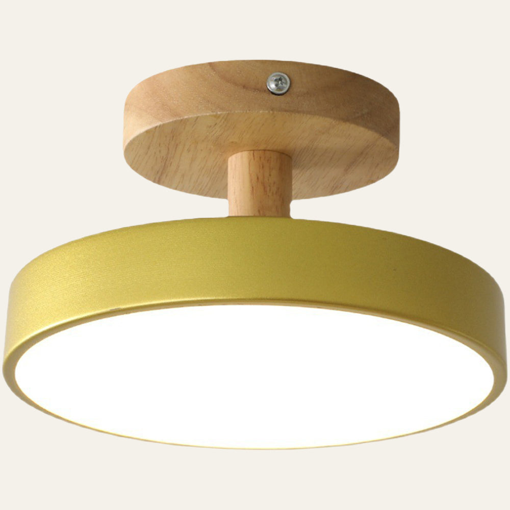 Minimalistische Plafondlamp Hout Pastel – Scandinavisch Design voor Slaapkamer Woonkamer Hal & Entree | Sulvida