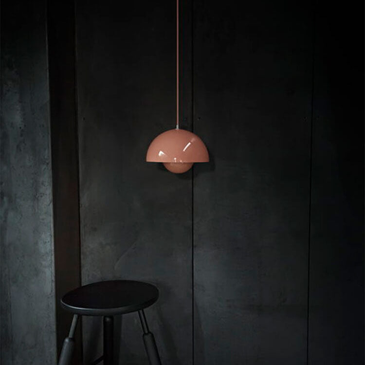 Moderne koepelhanglamp metaal half rond mat afwerking sfeerlicht eettafel woonkamer hal verlichting Scandinavisch | Sulvida