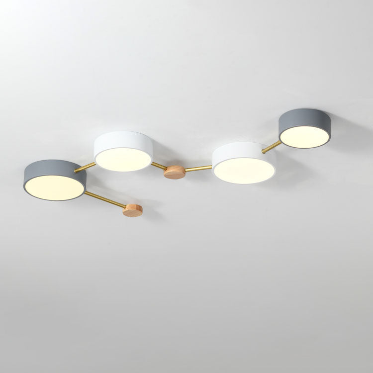Plafondlamp massief hout met ijzer LED warm wit neutraal koel wit woonkamer slaapkamer gang moderne verlichting | Sulvida