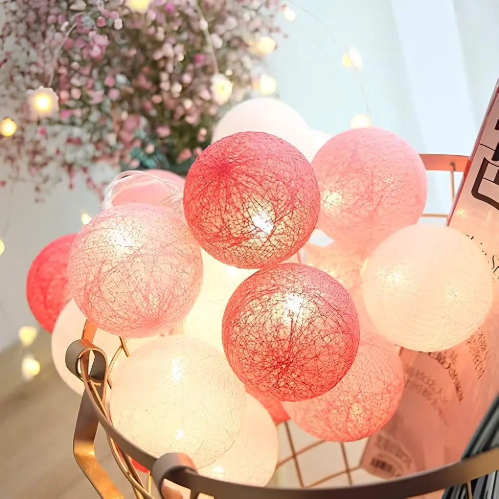 Katoenen Lichtbollenslinger Sfeerverlichting Kinderkamer Feestdecoratie USB Batterij 1,5 tot 10 Meter | Sulvida