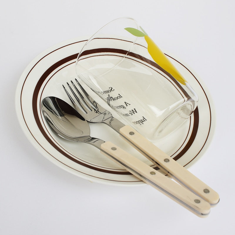 RVS Bestekset 24-delig Gegraveerd Design Zes Couverts Zwart Wit Groen Servies voor Gezinsmaaltijden Eettafel | Sulvida