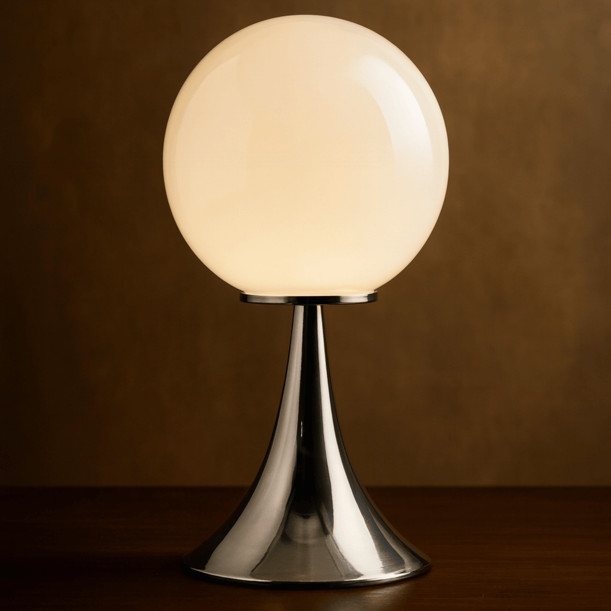 Glazen Tafellamp met Metalen Voet Bol Design Wit Oranje Roze Crème 30x15cm Dimbaar Sfeerlicht Woonkamer | Sulvida