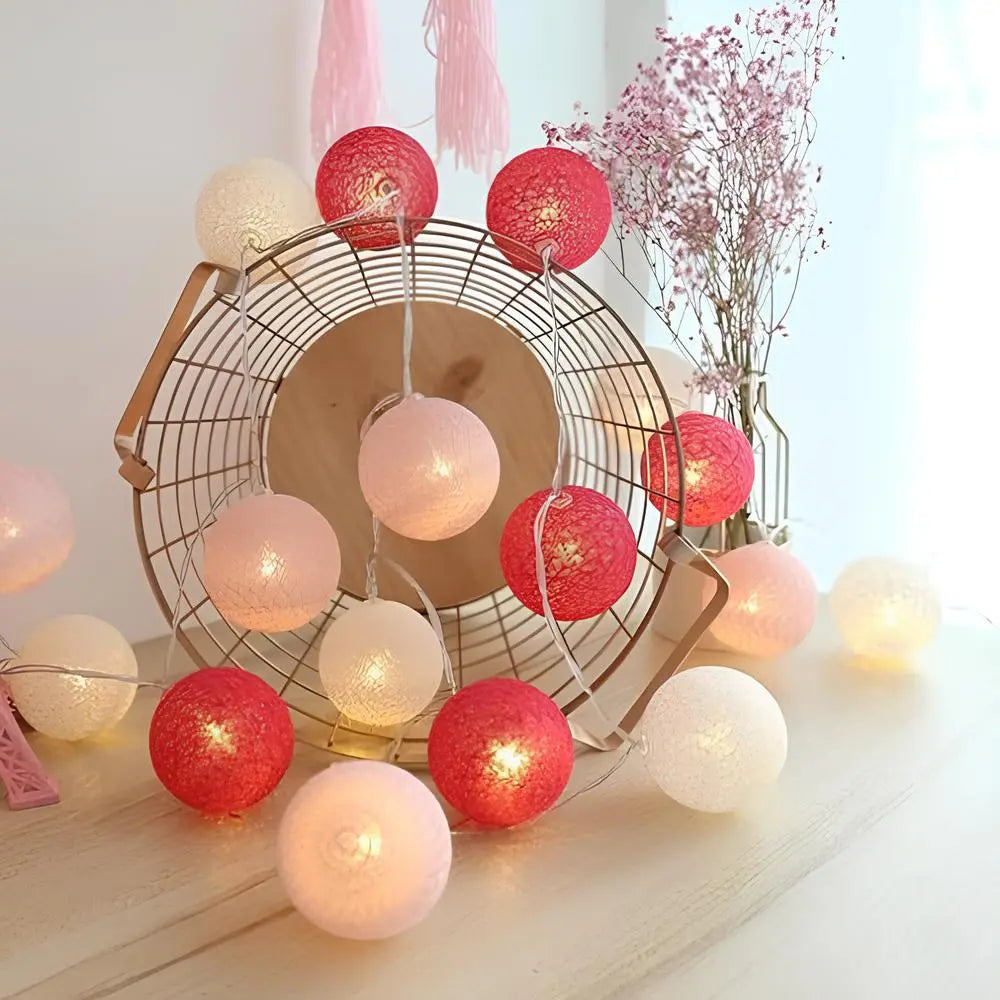 Katoenen Lichtbollenslinger Sfeerverlichting Kinderkamer Feestdecoratie USB Batterij 1,5 tot 10 Meter | Sulvida