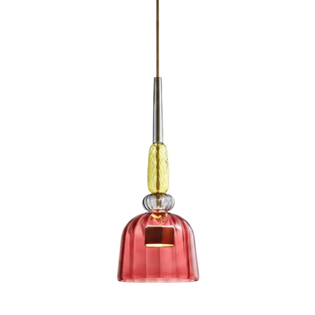 Glazen Hanglamp Met Kleurrijke Kap Modern Design Verstelbaar Macaron Stijl Woonkamer Eetkamer Kantoor Verlichting | Sulvida