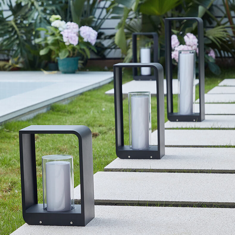 Tuinverlichting LED Vierkant Zwart RVS Acryl Frame Paal Lichtpunt Terras Pad Verlichting Outdoor 30-60cm | Sulvida