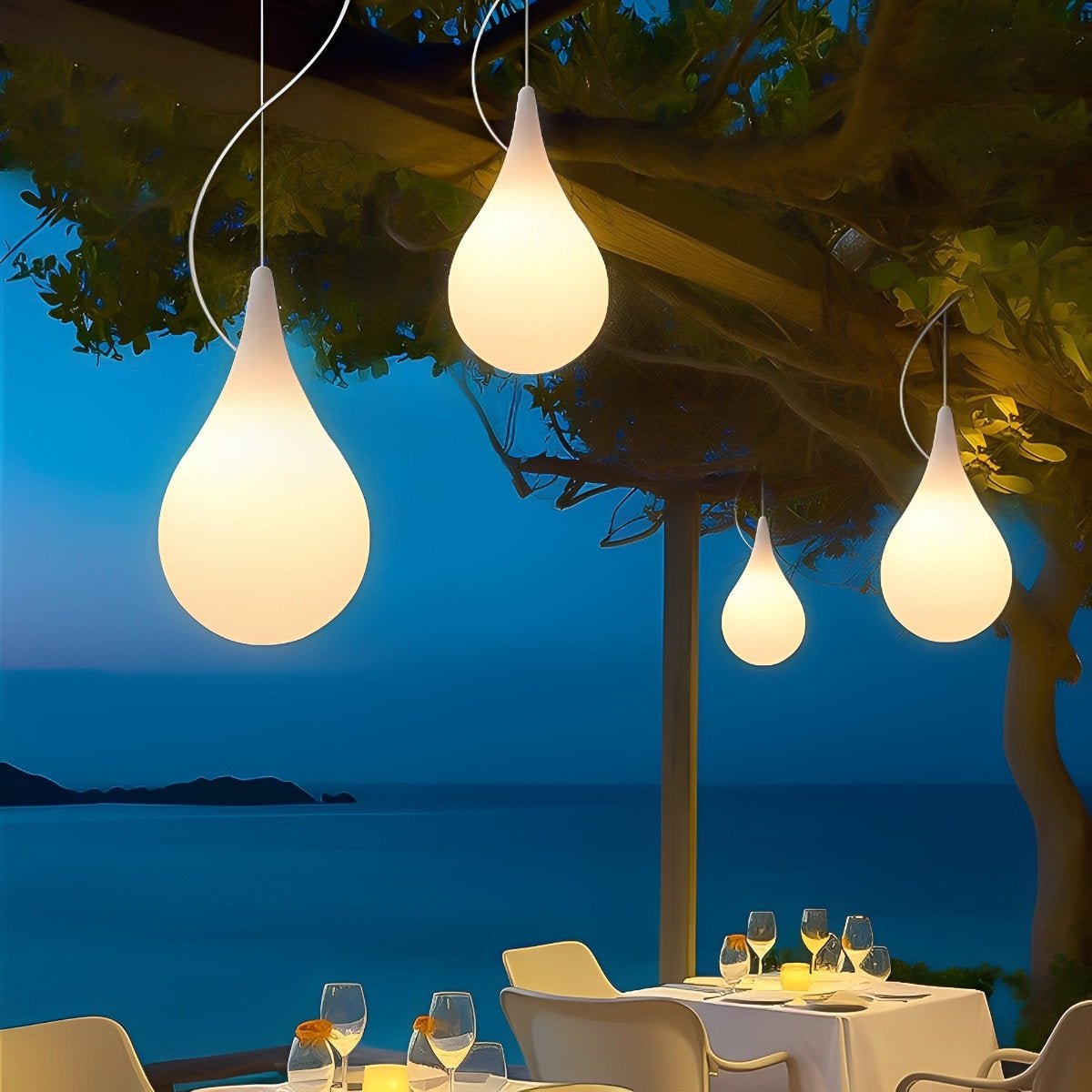 LED Hangverlichting Druppelvorm Waterdicht IP65 Sfeerlicht voor Tuin Terras Binnenplaats Buiten Sfeerverlichting | Sulvida