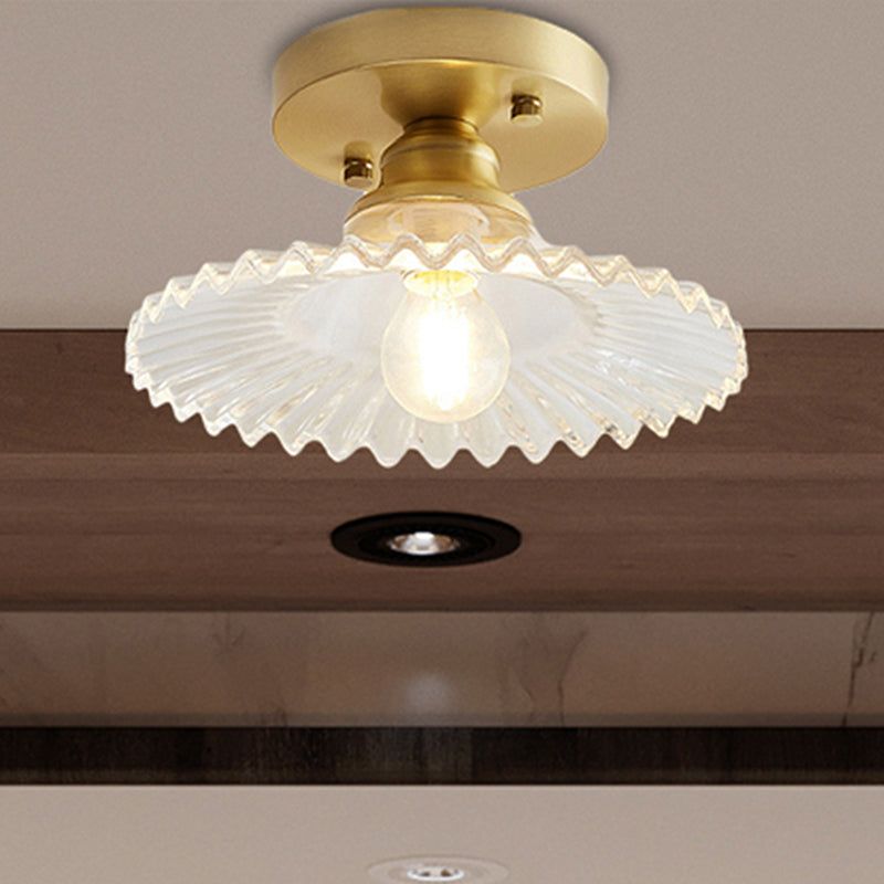 Plafondlamp geribbeld glas groen transparant industrieel design hangend montage woonkamer hal entree | Sulvida