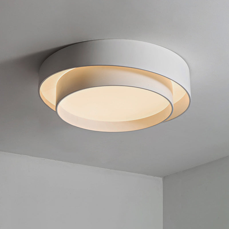 Ronde Plafondlamp Wit Metaal LED Dimbaar met Afstandsbediening 40/50/60 cm Slaapkamer Plafondverlichting | Sulvida