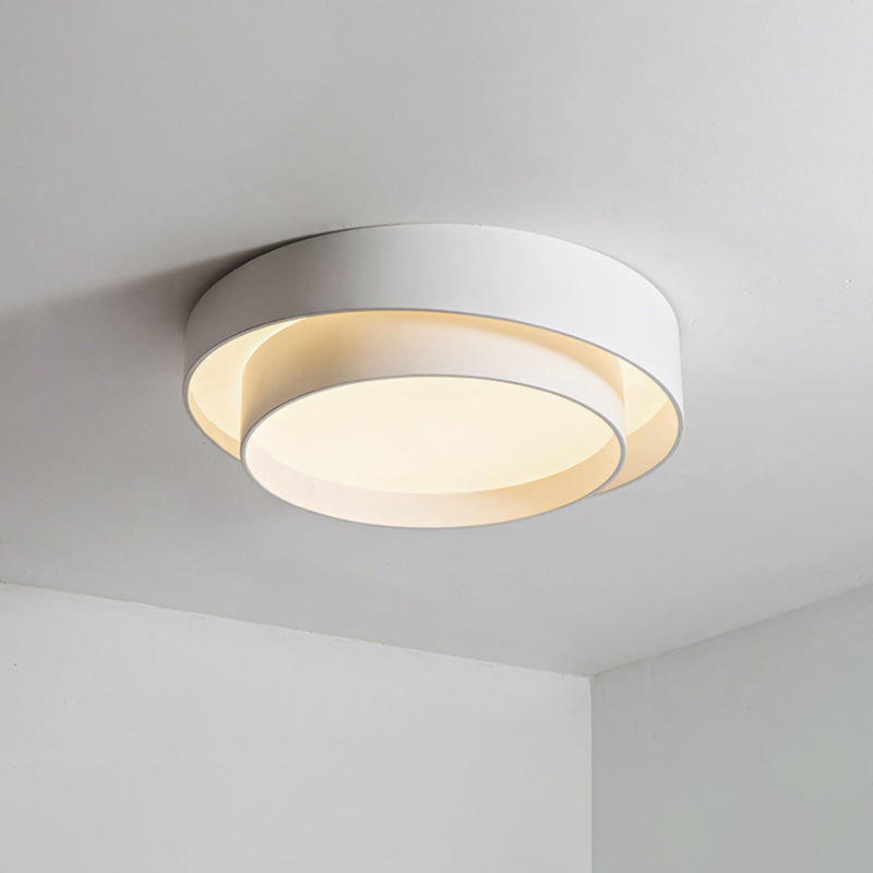 Ronde Plafondlamp Wit Metaal LED Dimbaar met Afstandsbediening 40/50/60 cm Slaapkamer Plafondverlichting | Sulvida