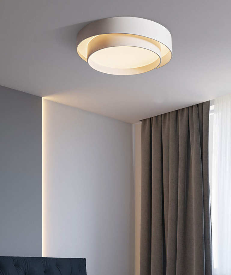Ronde Plafondlamp Wit Metaal LED Dimbaar met Afstandsbediening 40/50/60 cm Slaapkamer Plafondverlichting | Sulvida