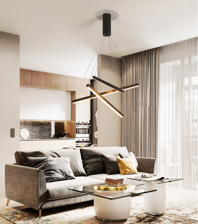 Moderne Hanglamp Met Meerdere LED Lichtpunten Zwart Metaal Design voor Woonkamer Eetkamer Entree Hal | Sulvida