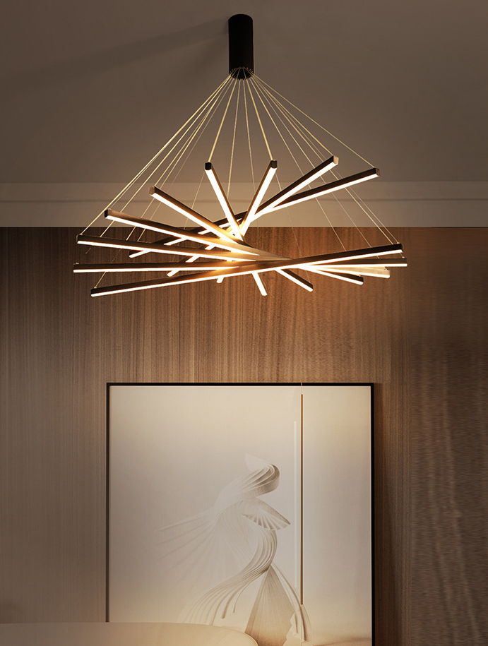 Moderne Hanglamp Met Meerdere LED Lichtpunten Zwart Metaal Design voor Woonkamer Eetkamer Entree Hal | Sulvida
