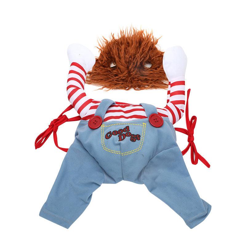 Halloween Hondenkostuum Pop-Figuur Rood Polyester met Pruik en Accessoires voor Kleine tot Grote Honden | Sulvida