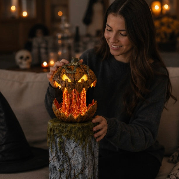 Geluid-Geactiveerde Pompoen met Verlichte Ogen voor Halloween Feest Decoratie en Griezelige Sfeer Creatie | Sulvida
