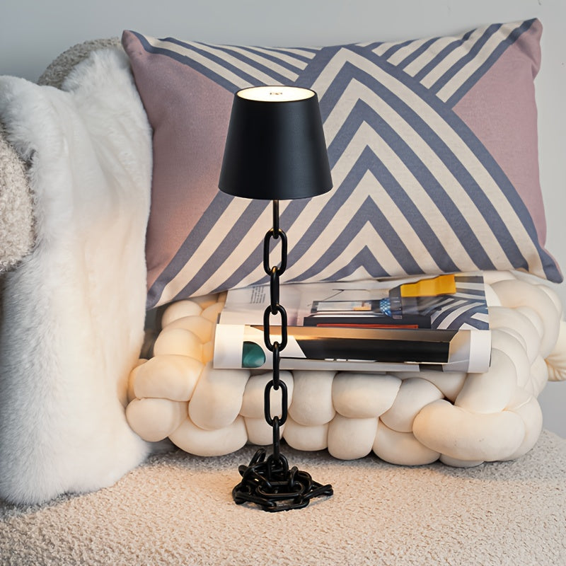 Oplaadbare Tafellamp met Schakelknoppen Metaal Mat Zwart 41 cm LED Dimbaar Snoerloos Modern Design Lamp | Sulvida