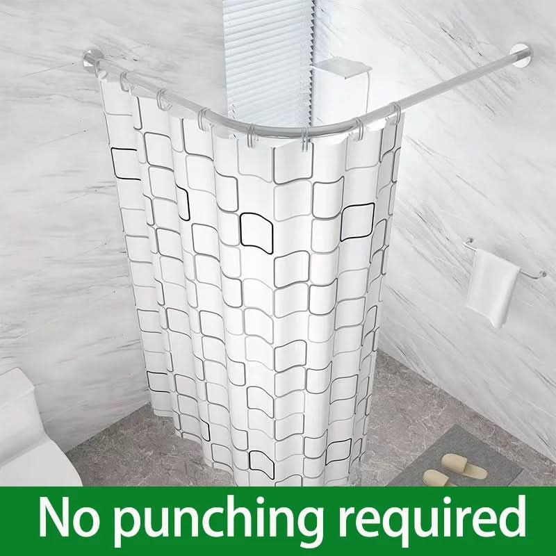 Douchegordijnstang L-Vorm Uitschuifbaar RVS Hoekdouche 121-130 cm Verstelbaar Badkamer Douchestang Beslag | Sulvida