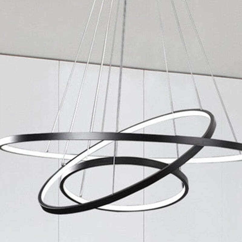 LED Hanglamp Drie Ringen Modern Metaal Verstelbaar Zwart Wit Goud Design Woonkamer Eetkamer Slaapkamer | Sulvida