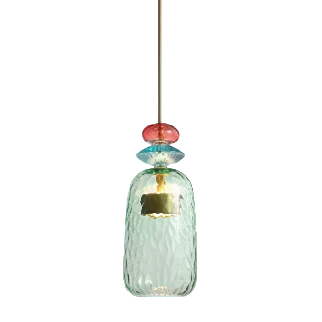 Glazen Hanglamp Met Kleurrijke Kap Modern Design Verstelbaar Macaron Stijl Woonkamer Eetkamer Kantoor Verlichting | Sulvida