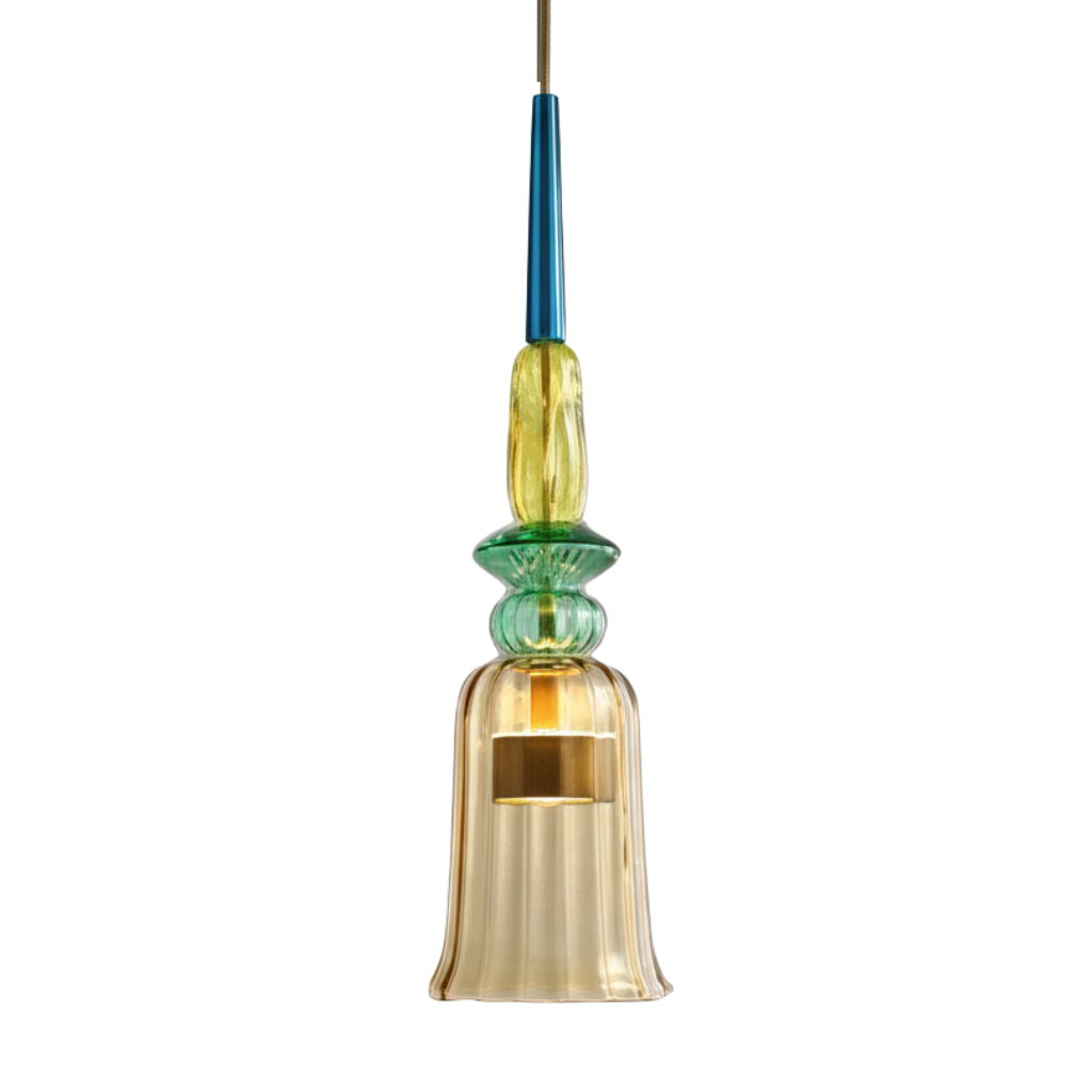 Glazen Hanglamp Met Kleurrijke Kap Modern Design Verstelbaar Macaron Stijl Woonkamer Eetkamer Kantoor Verlichting | Sulvida