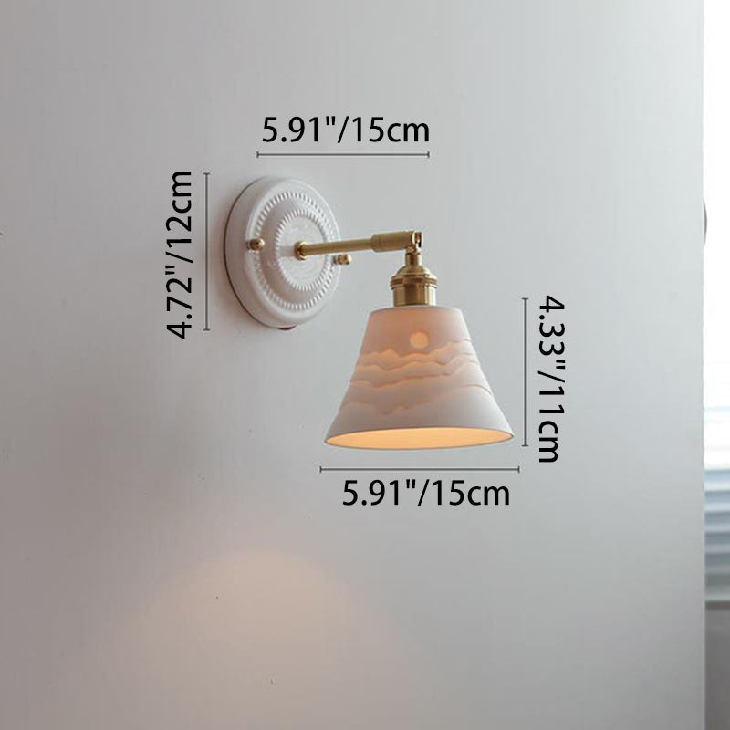 Wandlamp Keramiek met Messing Vintage Rond Armatuur Exclusief Lamp Woonkamer Gang Slaapkamer Chique Stijl | Sulvida
