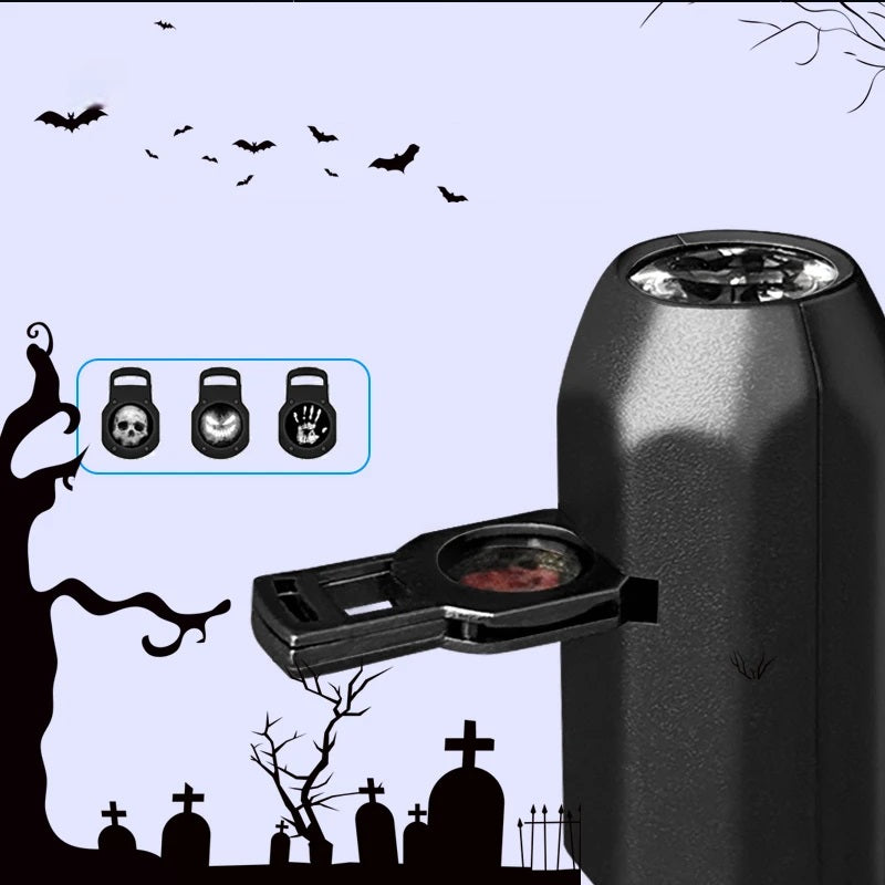 Schedel Projectorlamp USB Roterende Patronen Spookachtige Sfeerverlichting Halloween Decoratie Nachtlampje | Sulvida