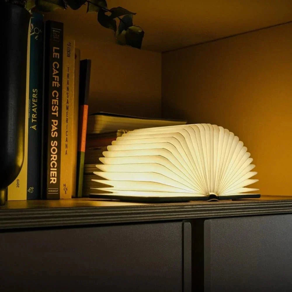 Opklapbare Tafellamp met LED Boekvorm Design 360° Verstelbaar Oplaadbaar Sfeerlicht Nachtlampje Leeslamp | Sulvida